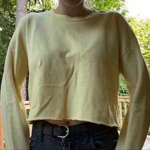 yellow cropped sweater